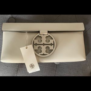 Authentic Tory Burch Miller Clutch off white